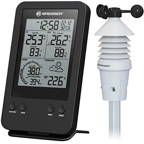 Bresser 7002531 Anemometro Professionale 3 In 1 con Terminale Collegato Tramite Segnale Radio