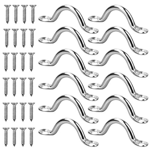 12 Pezzi Cinghie a Occhiello In Acciaio Inox 304, Kayak Deck Loops, Cinghie a Occhiello In Acciaio Inox con 24 Viti, Kayak Deck Loops Cinghie a Occhiello Canoa, per Attrezzatura da Canoa Kayak