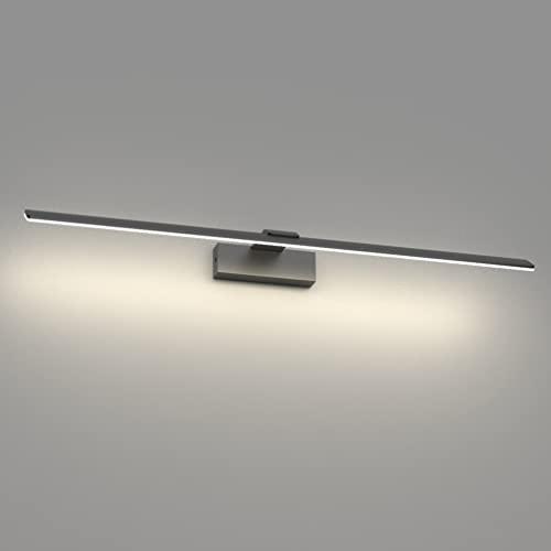 Klighten Lampada LED Specchio Bagno 80cm, 24W 2100 Lumen, Impermeabile IP44, Applique Moderna in Alluminio, Bianco Naturale 4500K, Nero