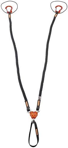 C.A.M.P. X-GYRO Leash, LEASH-92/147 cm Unisex Adulto, Nero/Arancione, 92/147 cm