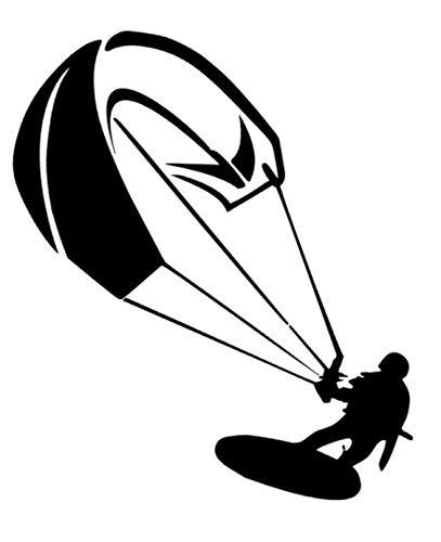 Generic Kite Surfing Kite - Adesivo per surf, surf, sport, dimensioni 10 cm, 15 cm, 20 cm o 25 cm (144/3) (15 cm, bianco lucido)