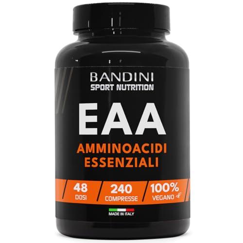 Bandini® EAA Aminoacidi Essenziali 240 COMPRESSE - Con 9 Amminoacidi Intra Pre e Post Workout - Favorisce la crescita ed il recupero muscolare - Essential Amino - Essenziale, Vegan e senza zuccheri