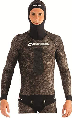 Cressi Tracina Jacket Wetsuit, Giacca Muta Pesca in Neoprene Spaccato Microporoso Supersoft - Disponibile Negli Spessori 3.5/5/7 mm Uomo, Mimetico 3.5 mm, XL/5