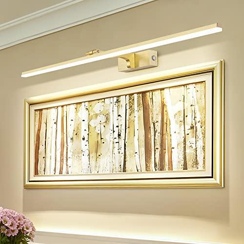 MantoLite Dimmerabile LED Lampade da Parete per Quadri, 81cm 18W Illuminazione Interni Girevole Lampade, Oro Spazzolato Bagno Luci per Pareti Specchio Lampade Lettura Applique 3000K/4500K/6000K