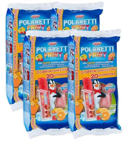 4X Fruit BLU Doppia Confezione con 20 Ghiaccioli al gusto di Frutta Assortita: Arancia, Fragola, Amarena e Limone per polaretti 840ml