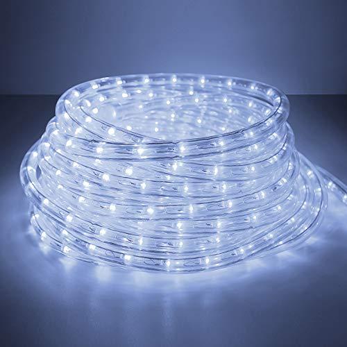 COCOMIA 10 M Tubo LED Flessibile, Impermeabile IP65 per Esterna e Interna, Luminoso per Natale, Giardino, Matrimonio, Feste - Decorazione Bianca Fredda