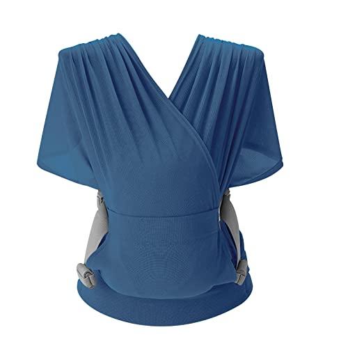SONARIN Traspirante Fascia Porta Bebè,Portabebè Ergonomica Elastica Porta Bambino Portantina Bebè Marsupio Portabebè Neonati Leggera Portatile per Neonati Bambini fino a 15 kg(Blu)