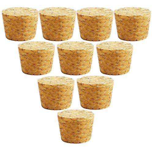 10 tappi in sughero affusolati in legno, riutilizzabili, per bottiglie di bar, artigianato fai da te, accessori da cucina (33 x 25 x 25 mm)