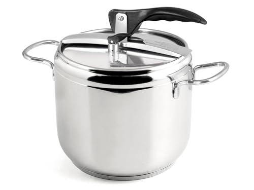 INOXPRAN - Pentola a Pressione, Acciaio Inox, Capienza 7 L, Triplo Fonto Adatto a Tutti i Piani di Cottura compreso l'Induzione, Cucina Rapida e Risparmio d'Energia, Lavabile in Lavastoviglie