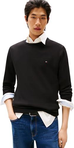 Tommy Hilfiger Uomo Pullover Essential Cotton Crew Neck in Cotone, Nero (Black), XL