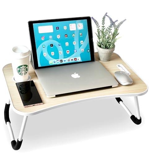 unycos - Vassoio per la Colazione e da Letto【60x40x26 cm】Tavolo Pieghevole con Leggio, Supporto Multifunzionale per Computer Portatile, Tablet, Lavorare, Leggere (Legna nessun Cassetto)