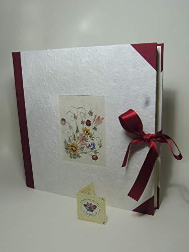 Album Foto artigianale 33 x 33-50 fogli - Carta Naturale con riquadro fiori 