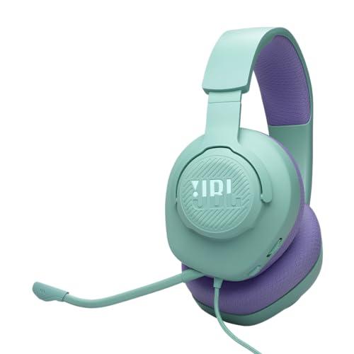 JBL Quantum 100M2 Cuffie Gaming Over Ear con Filo, JBL QuantumSOUND Signature e Jack per Cuffie da 3,5 mm, Compatibilità Multi-Platform, Microfono Rimovibile, Opzione Mute, Ciano