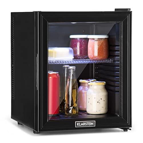 Klarstein Mini Frigo da Camera, Portatile Piccolo da Ufficio, Bar con LED, Ripiani Rimovibili, Campeggio e Skin Care 12-18°C, 32L