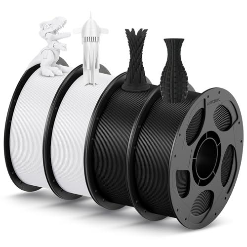 ANYCUBIC Filamento PLA 1,75 mm, Filamento PLA per Stampante 3D, Confezione Sottovuoto, Identificazione Intelligente per Stampa Intelligente, Nero*2+Bianco*2, 4KG