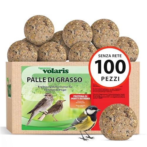 Eggersmann volaris 100 pezzi di palline di grasso proteico senza rete 9 kg | Pallina di cereali per uccelli selvatici | Mangime per tutto l'anno ricco di sostanze nutritive per tutte le di uccelli
