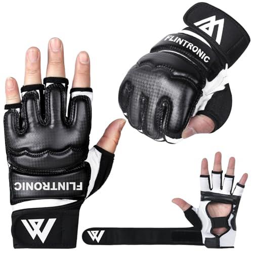Flintronic Guanti da Boxe, Sacco da Boxe Guanti, MMA Guantoni da Allenamento da Box, con Elastico Fascia da Box, per Karate, MMA, Combattimento, Taekwondo, Muay Thai, Arti Marziali (L)