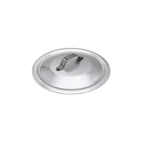 Pentole Agnelli Alluminio Coperchio Rotondo Pesante con Ponticello, Argento, 26 cm
