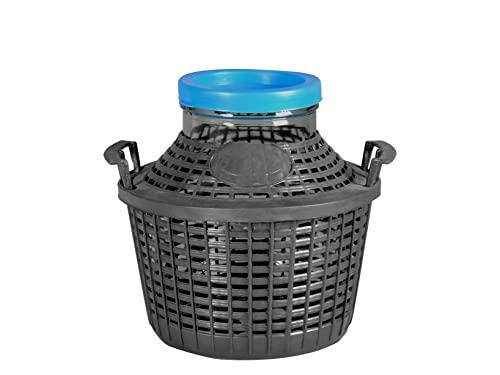 Home 1900110 Damigiana Vetro Base Larga, 10 Lt, Colori Assortiti