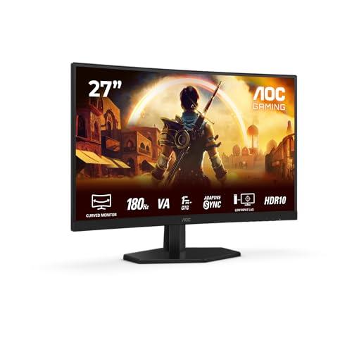 AOC Gaming Monitor C27G42E 27 pollici Curvo 1920x1080, FHD, 180Hz, Fast VA Panel, 1ms GtG, Speakers, (HDMI2x 2.0) HDR10, FreeSync Premium, Nero