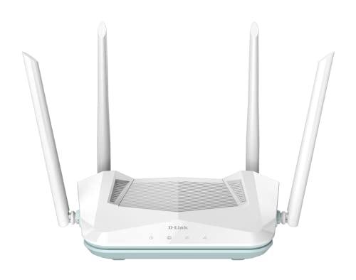 D-Link R15 Router Smart EAGLE PRO AI AX1500 con Wi-Fi AI Mesh, ottimizzatore del traffico, parental control, porte Gigabit, MU-MIMO, 1024 QAM, OFDMA, WPA3. Funziona con Alexa/Assistente Google.