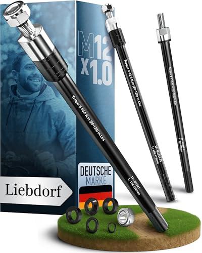 Liebdorf® Asse a innesto rimorchio bicicletta – Adattatore M12 per tutte le lunghezze – Rimorchio bicicletta – Adattatore asse per bicicletta (M12 x 1,0)