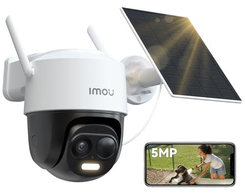 Imou 5MP Telecamera WiFi Esterno Senza Fili con Pannello Solare, Videocamera Sorveglianza Wi-Fi Esterno a Batteria 5000mAh, Rilevamento PIR&Umano, Visione Notturna a Colori, Audio Bidirezionale, IP65