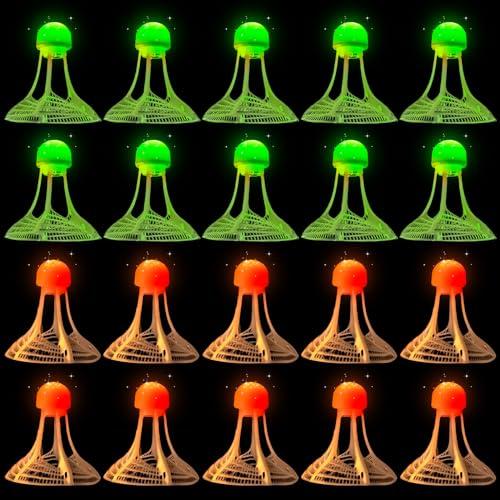 LED Badminton,20 Pezzi Volani da Badminton LED,Palline da Badminton LED,Luminoso Badminton LED,Palline da Badminton A LED per Interni,Esercizio,Esterni,Sport