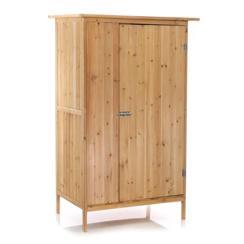 Wiltec Armadio da giardino a un'anta in legno Capanno degli attrezzi per esterno 92 x 57 x 154 cm