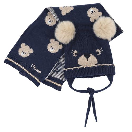 Chicco, Set Cappello e Sciarpa Bambino e Bambina, in Caldo e Morbido Tessuto, Cappello con PON PON e Paraorecchie, Abbigliamento Bambino e Bambina, Designed in Italy