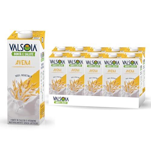 Valsoia - Bevanda Avena Drink, Box da 10 Tetra Brik da 1000 ml, 100% Vegetale, Senza Lattosio, con Calcio e Vitamine, Ideale anche per Vegani e Vegetariani, può Contenere Tracce di Glutine