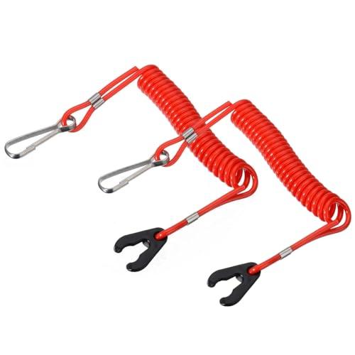 Greluma 2 Pz Cordino con chiave per interruttore di spegnimento del motore della barca,cavo di arresto di emergenza del motore per l'arresto di emergenza del motore,cruciale del motore fuoribordo