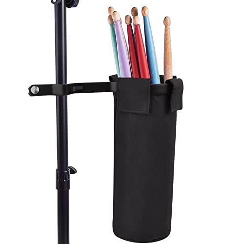 Awxevcik Custodia per bacchette, supporto per bacchette in nylon, supporto regolabile per batteria, fino a 14 paia di bacchette