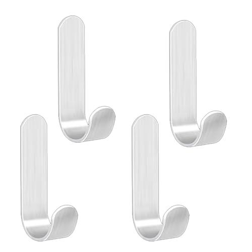 Aeuezxx Ganci Adesivi, 4 pezzi Ganci in Acciaio Inox, Ganci da Parete Adesivi, Ganci Portasciugamani, per Cucina, Bagno, Soggiorno