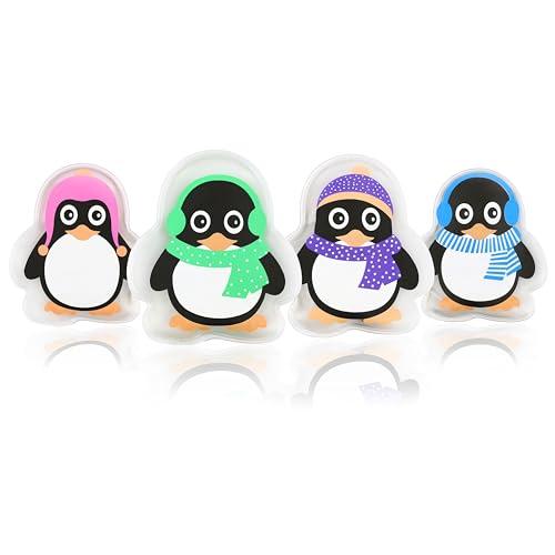 Nordstern Scaldamani pinguino, confezione da 4 pezzi, riutilizzabili, per bambini e adulti, 9 x 9 cm