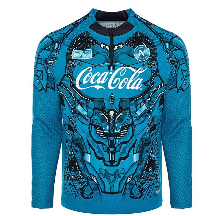 SSC NAPOLI Felpa Allenamento Azzurra 2025/2026, Prodotto Ufficiale, Felpa Calcio Adulto, L