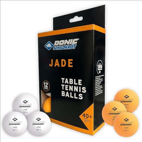 Schildkröt Donic Palline da Ping Pong Jade | Confezione da 12 (6 Bianchi, 6 Arancioni) | 40mm Poli 40+ | Alta Qualità e Durata per il Tennistavolo, l'Allenamento e il Tempo Libero
