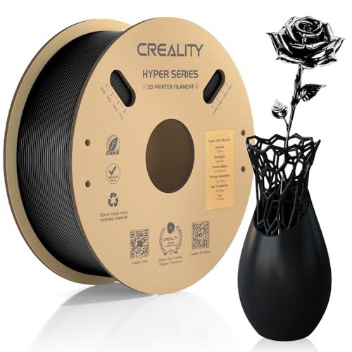 Filamento ABS Ufficiale Hyper, Filamento per Stampante 3D Creality 1,75 mm per Stampa ad alta Velocità, Resistente al Calore, Forte e Durevole, Precisione Dimensionale +/- 0,03mm, 1 kg/Spool, Nero