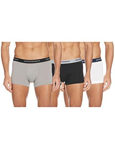 Emporio Armani Uomo 3-Pack Boxer Essential Core Logoband Boxer, Bianco Nero Grigio, S