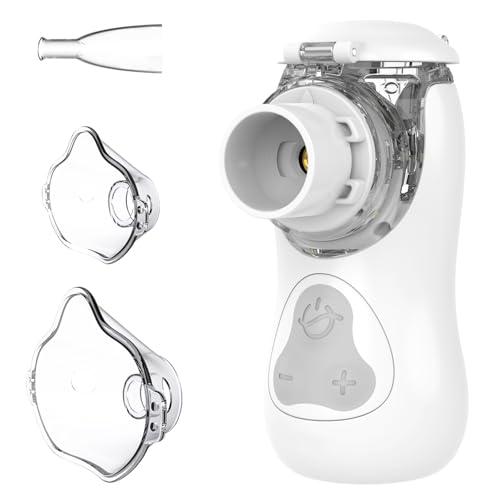 FEELLIFE Aerosol Portatile Silenzioso Typc-C Ricaricabile, Aerosol per Adulti e Bambini Velocità di Nebulizzazione Regolabile (Bianco)
