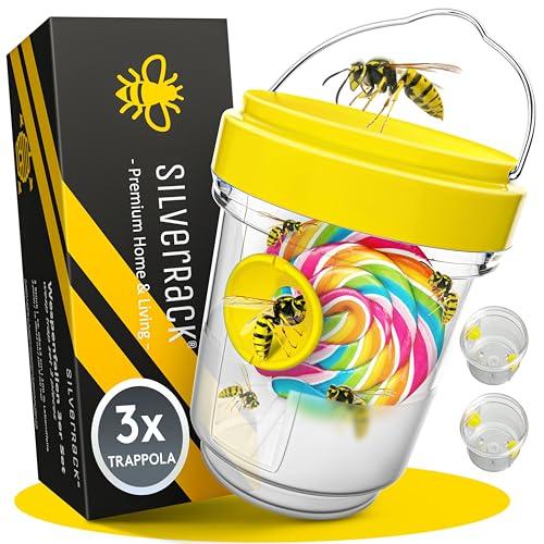 SilverRack trappola per vespe set da 3 - Repellente per vespe da posizionare e appendere - Repellente per vespe per esterni - Adatta anche come trappola per vespe vive, trappola per zanzare