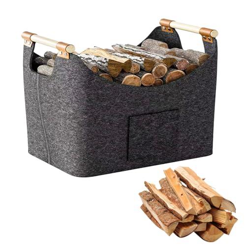 Borsa in Feltro per Legna Da Ardere,Cesto Legna da Ardere per Caminetto da Interno,Cesto per da Ardere Extra Large XXL,Utilizzato per lo Stoccaggio al Coperto legna di Giornali