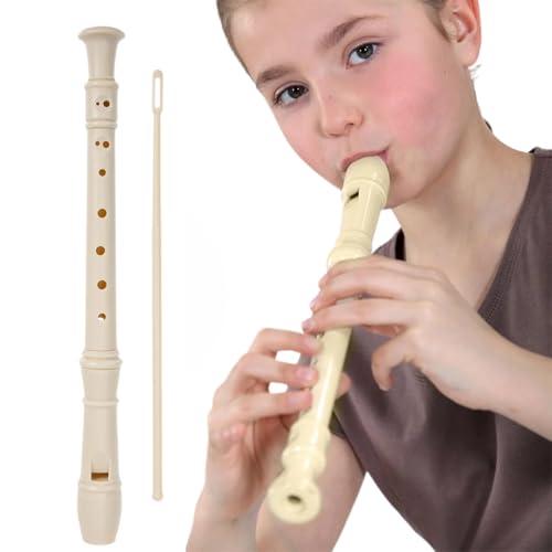 MWUMRCM Flauto dolce soprano ABS Flauto Soprano per Bambini e Principianti, 8 Fori, 3 Pezzi, Con Bastoncino per Pulizia, Manuale in Inglese, Registratore