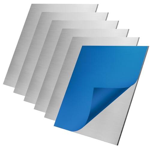 Flewdart 6pcs piastra alluminio 150 x 150 x 1mm, foglio alluminio 1 mm, Fogli Metallica alu per l'Artigianato Saldatura, Incisione, Decorazione e Gioielli Fai da Te (6, 150x150x1mm)