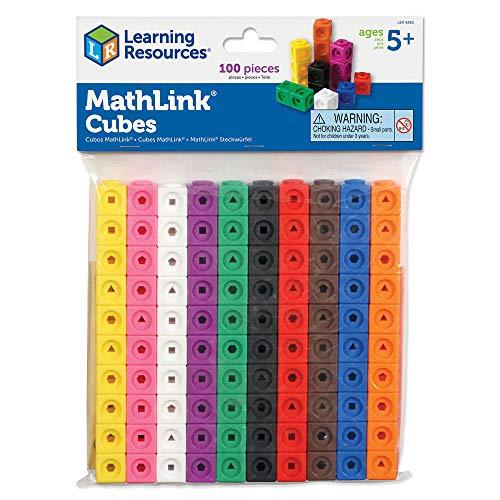 Learning Resources MathLink Cubes – Set di 100 Cubi Collegabili per Bambini 5+, Blocchi per Contare, Addizioni, Sottrazioni e Patterning, Gioco Educativo STEM, Regalo Natale