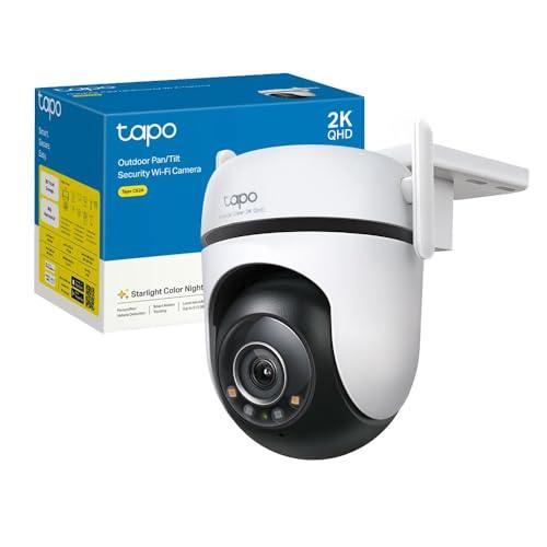Tapo 2K 4MP Telecamera WiFi Esterno Visione Notturna a Colori Starlight, PTZ 360°, IP66, Connettività WiFi/Ethernet, Rilevamenti Smart AI, Tracciamento Intelligente, Allarme Sonoro e Luminoso, C52A