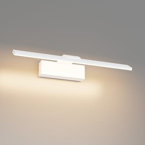 Klighten Lampada da specchio da bagno a LED, 40 cm, 12 W, IP44, da bagno, in alluminio, 60 LED, 1100 lumen, bianco caldo 3000 K, 40 cm