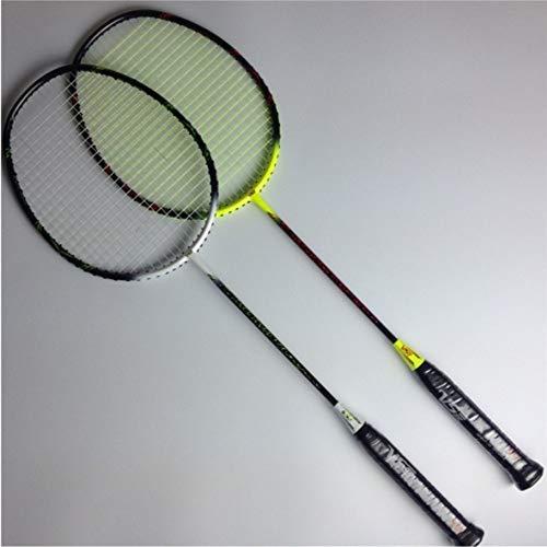 TrAdE Shop Traesio- Racchette VOLANO Badminton con Filo Giallo Sport Tennis Gioco Partita Racchetta