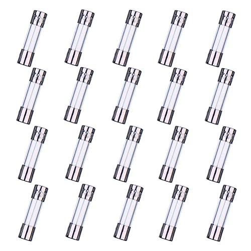 HUAREW F4AL250V 20 pezzi Fusibile in vetro ad azione rapida 5x20mm Fusibile ritardato 4A 250V 0,2x0,78 pollici (confezione da 20 pezzi)