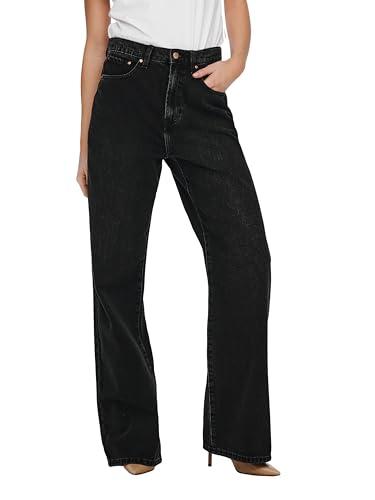 ONLY Onlhope Ex HW Wide DNM Ana129 Noos Jeans, Denim Nero, W26 Donna
